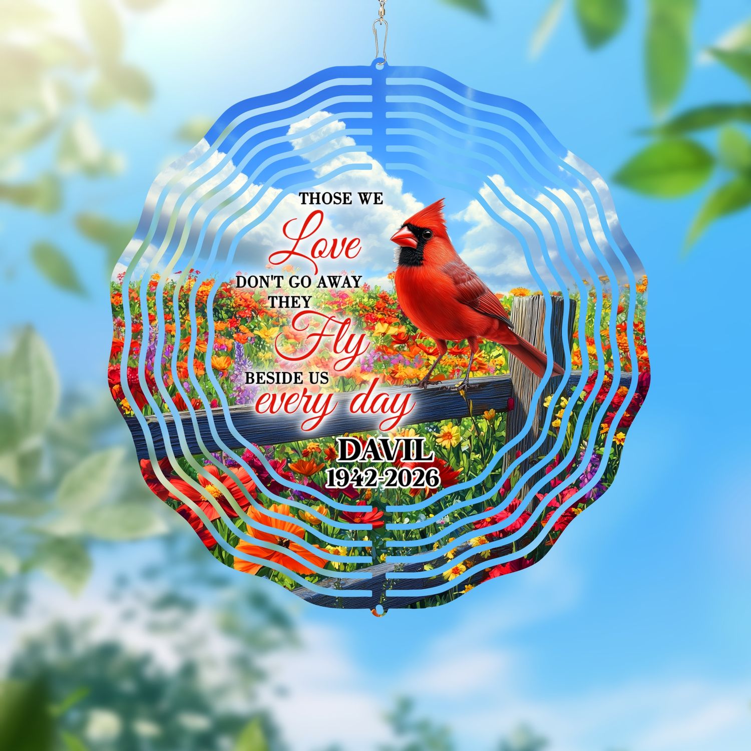 Personalized Memorial Red Cardinal Wind Spinner – Flagwix