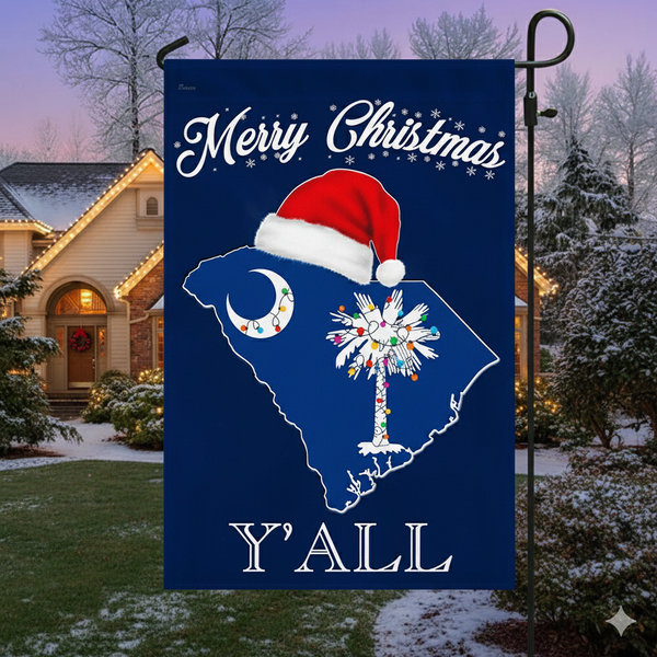 South Carolina Merry Christmas Flag