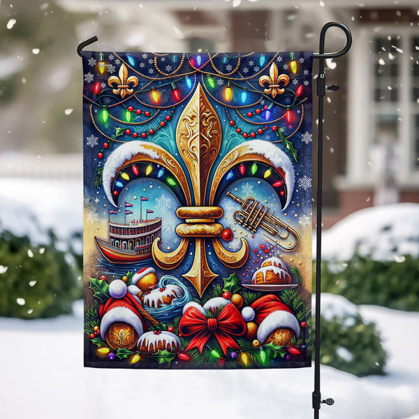 Christmas Louisiana Fleur De Lis Flag TQN2000F