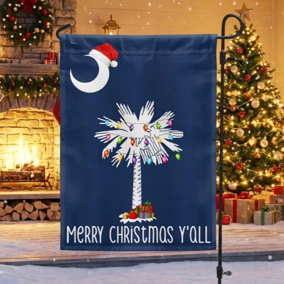 South Carolina Christmas Flag Merry Christmas Y'all  - 3-Day Delivery 3-Day Shipping