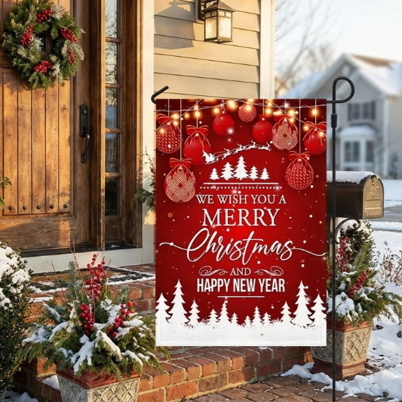 We Wish You a Merry Christmas and Happy New Year Flag