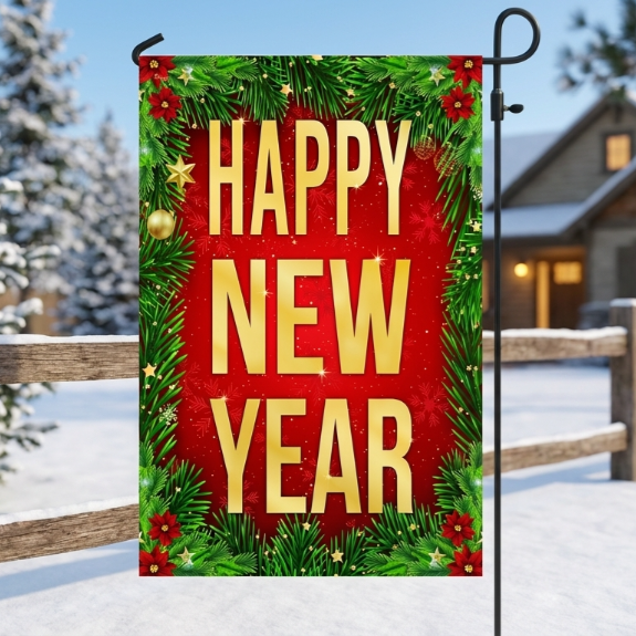 Happy New Year 2026 Flag