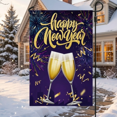 Happy New Year Champagne Flag