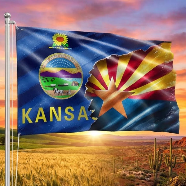 Kansas and Arizona Fusion State Flag for Outdoor Decoration