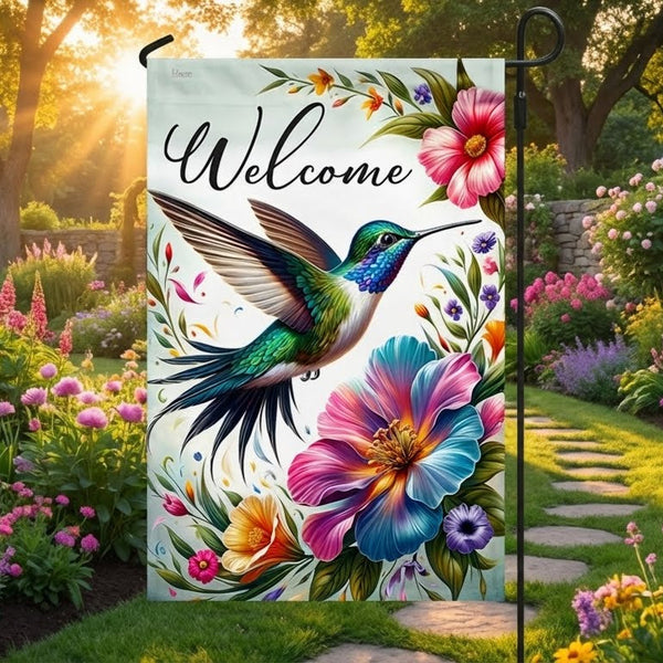 FLAGWIX Hummingbird Welcome Spring Season Flag
