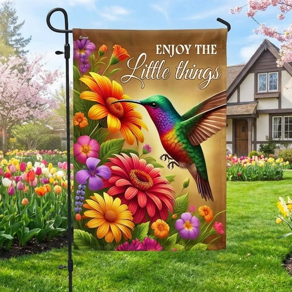 Hummingbird Enjoy The Little Things Flag