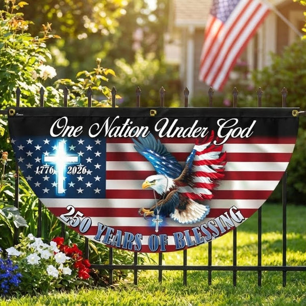 One Nation Under God Flag, 250 Years of Blessing Eagle Fan Flag