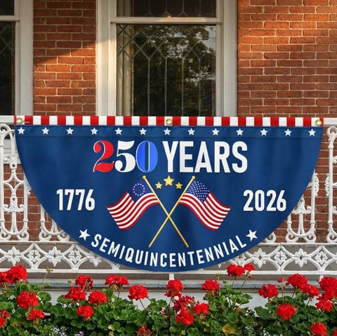 Semiquincentennial fan flag for America 250th anniversary decor 1776 2026