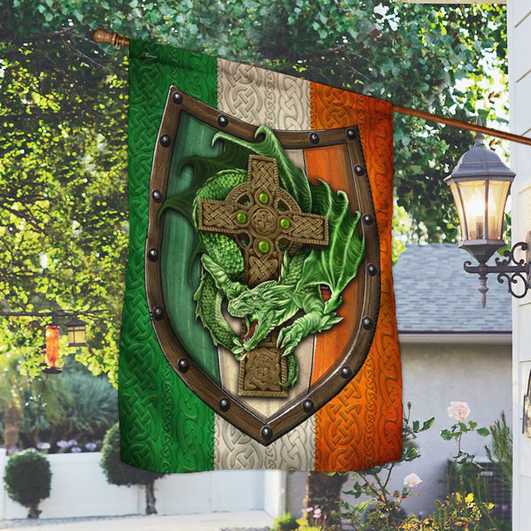 Irish Dragon Flag Celtic Dragon Cross BNL428F