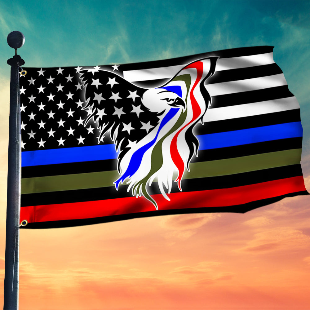 Police Military and Fire Thin Line Eagle Grommet Flag USA Blue Green R –  Flagwix, image size:1000x1000