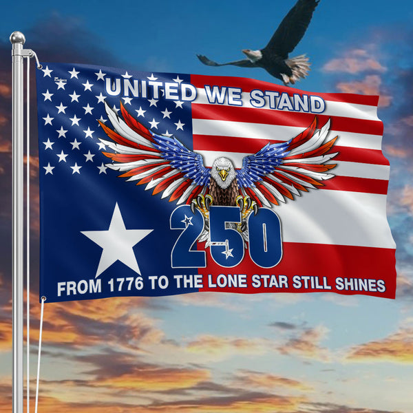 Texas American Flag with Eagle | Patriotic USA Texas Pride Grommet Flag