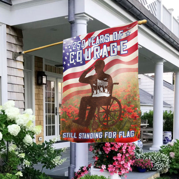 250 Years of Courage Veteran Flag for Semiquincentennial and Veterans Day