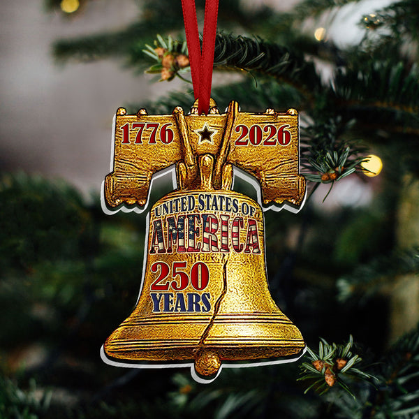 250 years of America 2D Acrylic Ornament, 1776-2026 Liberty Bell Decoration, Patriotic Ornament, American Independence Day Gift, 250th Decor