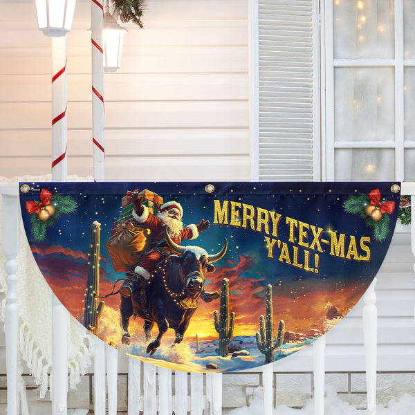 Merry Tex-Mas Y’all Flag | Cowboy Fan Flag for Holiday Decor