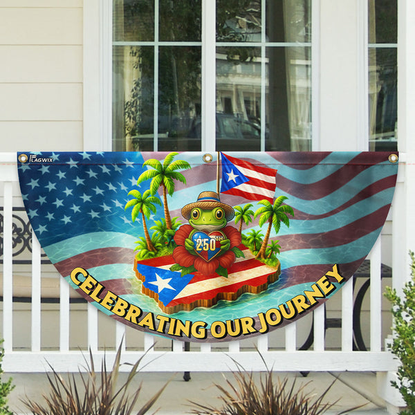 Puerto Rico 250th Anniversary Fan Flag | Celebrating Our Journey