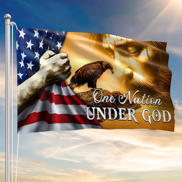 Patriotic One Nation Under God Flag | American Eagle Christian Pride