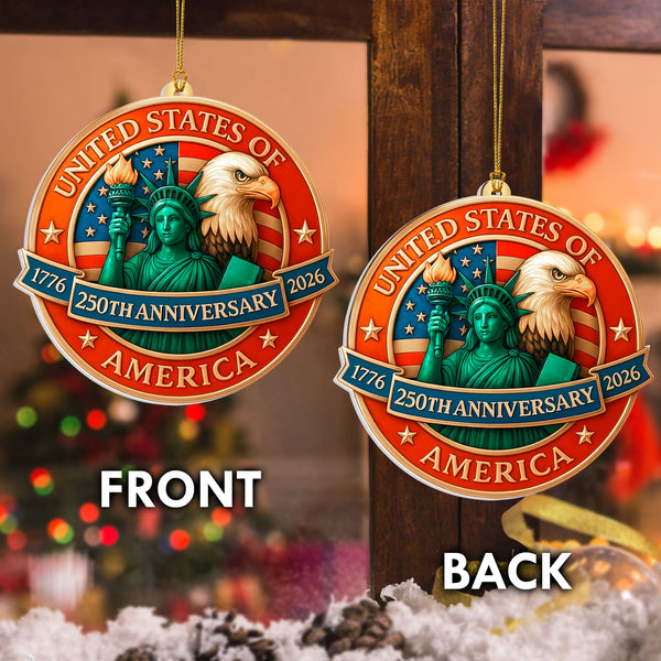 United States 250th Anniversary Ornament Statue of Liberty Eagle Decor