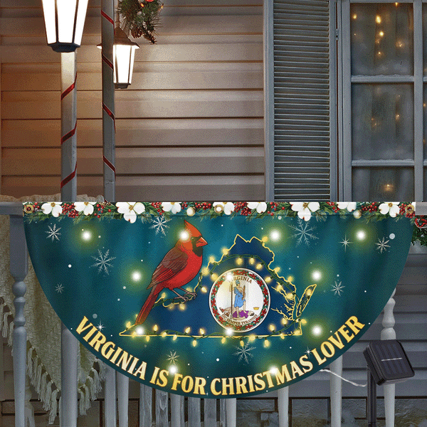 Virginia Christmas Lovers Flag | Cardinal Dogwood Flower Solar LED Flag