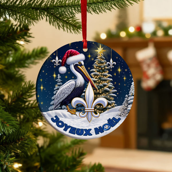 Louisiana Christmas Ornament | Pelican Joyeux Noel Holiday Decor