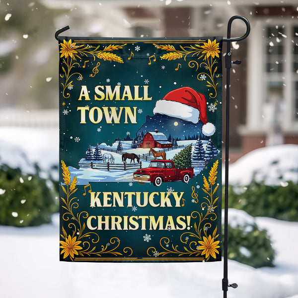 Kentucky Christmas Flag | Small Town Bluegrass Red Truck Farm Decor