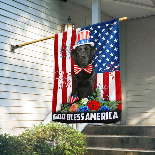 Patriot Black Labrador Retriever American Flag | God Bless America Flag