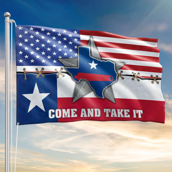 Texas American Flag, Come And Take It Independence Texas Grommet Flag