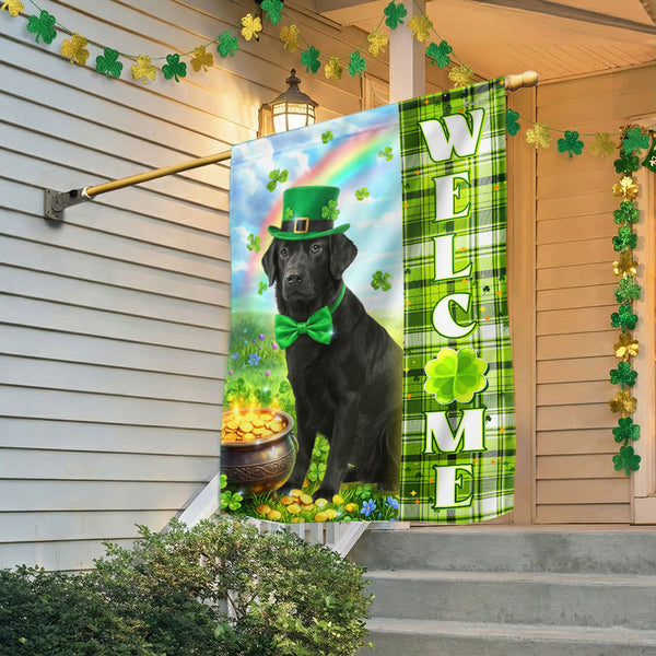 Irish St. Patrick's Day Flag, Black Labrador Retriever Christian Decor