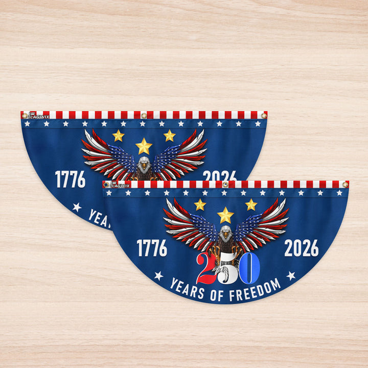 Patriotic Program Fans 250 Years of Freedom Semiquincentennial American Eagle Patriotic Fan F ...