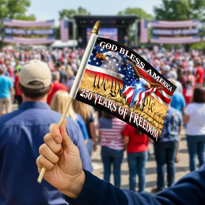 250 Years of Freedom Handheld Flag God Bless America – Flagwix