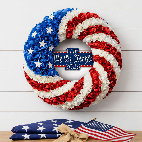 250th Anniversary Wreath – Patriotic American Flag Door Wreaths | Flagwix