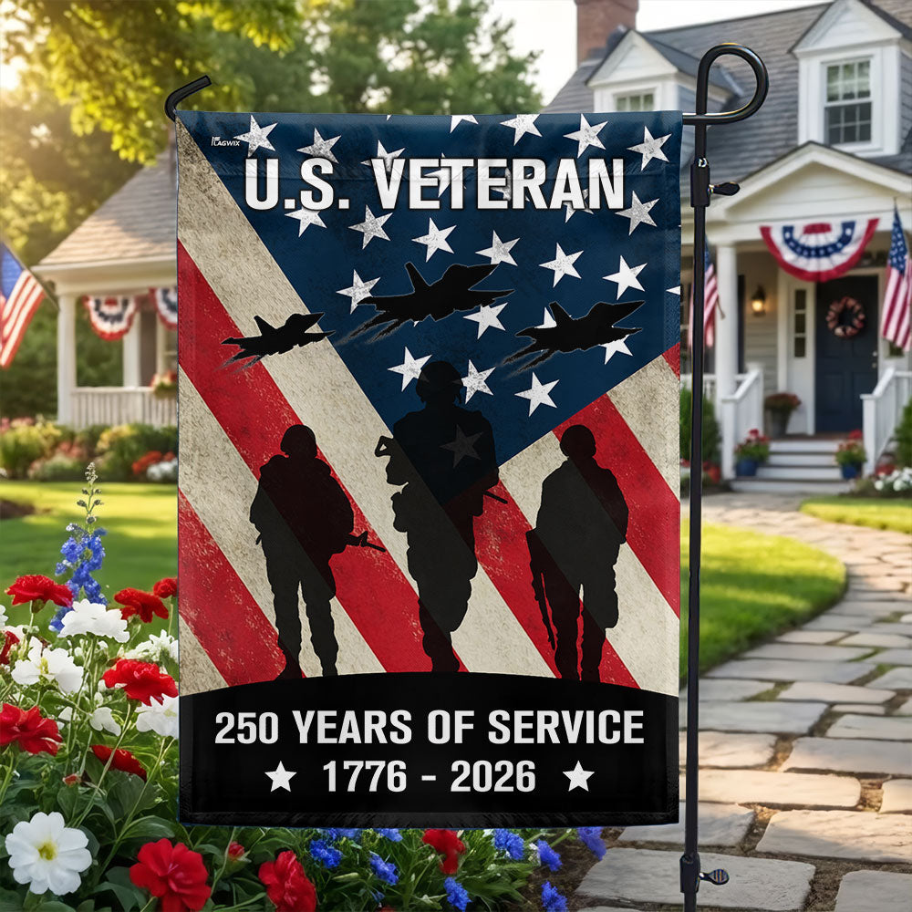 250 Years of Service American Flag, US Veteran 1776 2026 Flag Decor ...