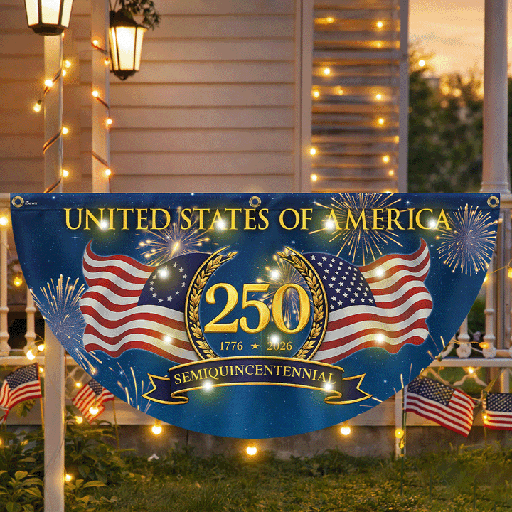 Solar LED Decorative Flag - 250 Years Semiquincentennial America