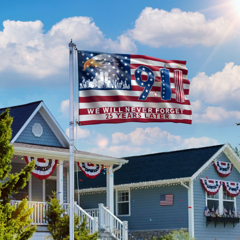 911 Memorial Grommet Flag - We Will Never Forget | PODGASUS – Flagwix