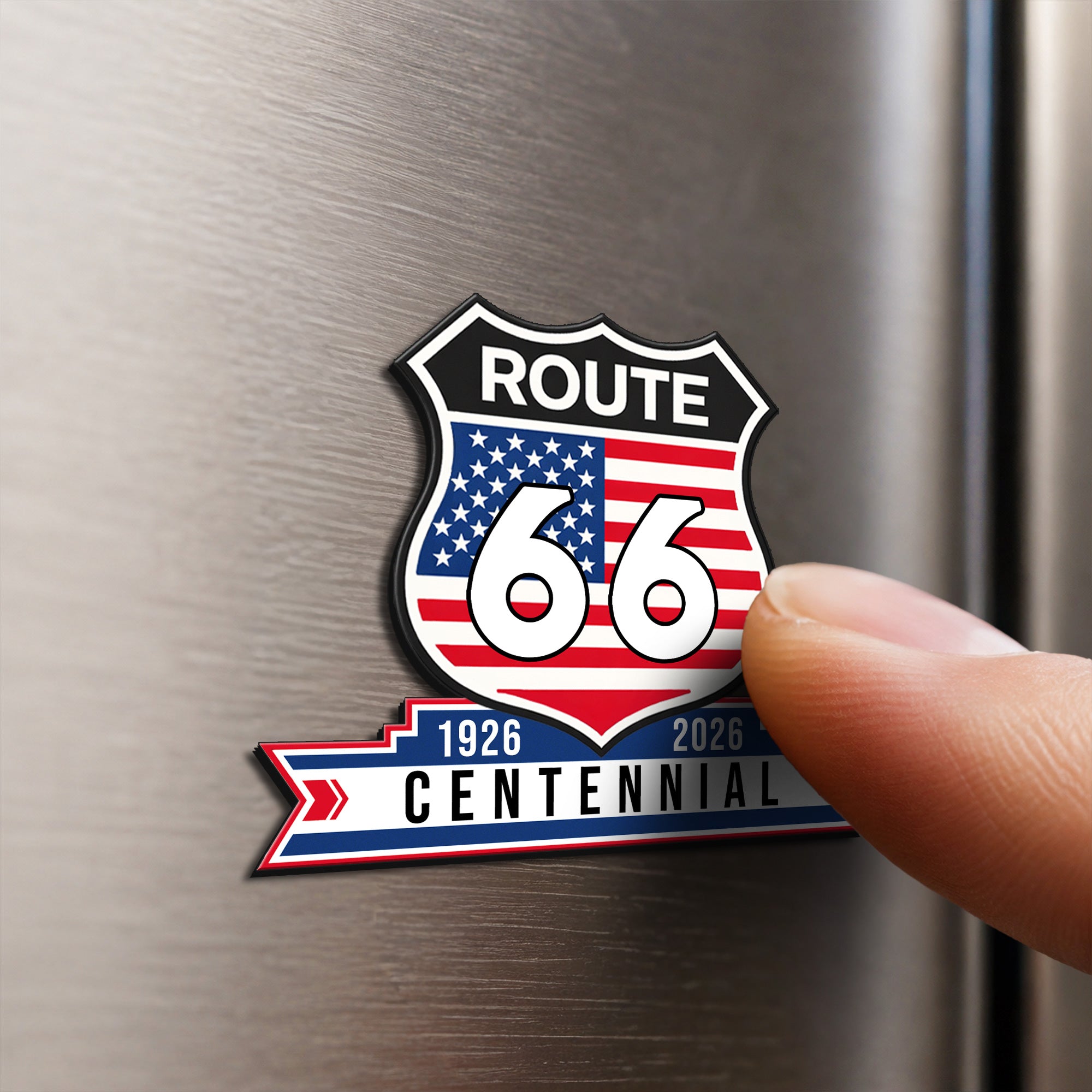 100 Years Route 66 Car Magnet, The Mother Road 1926 2026 Vehicle