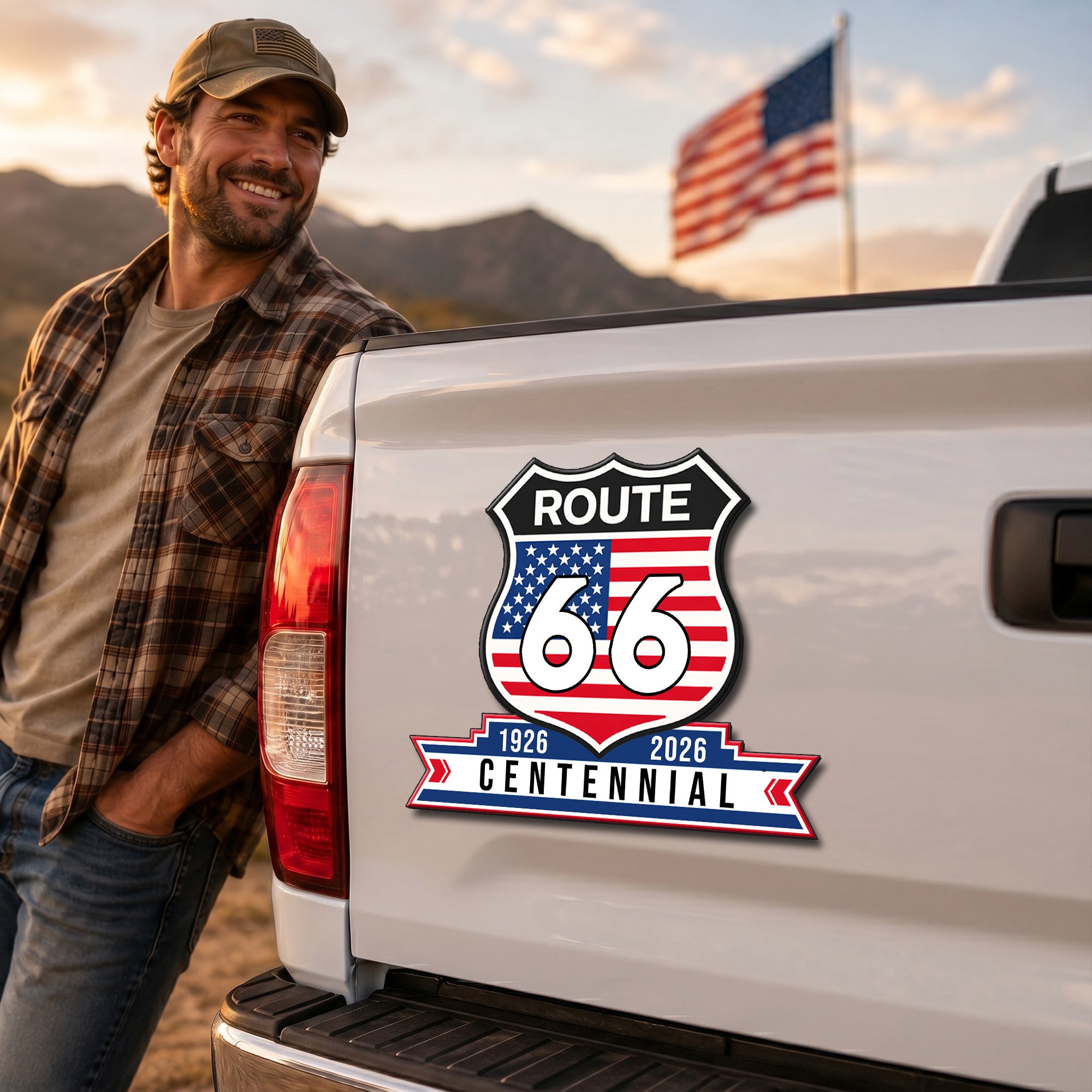 ドイツ自動車クラブ　ローランドラリーバッジ　1966年 100 Years Route 66 Car Magnet, The Mother Road 1926 2026 Vehicle
