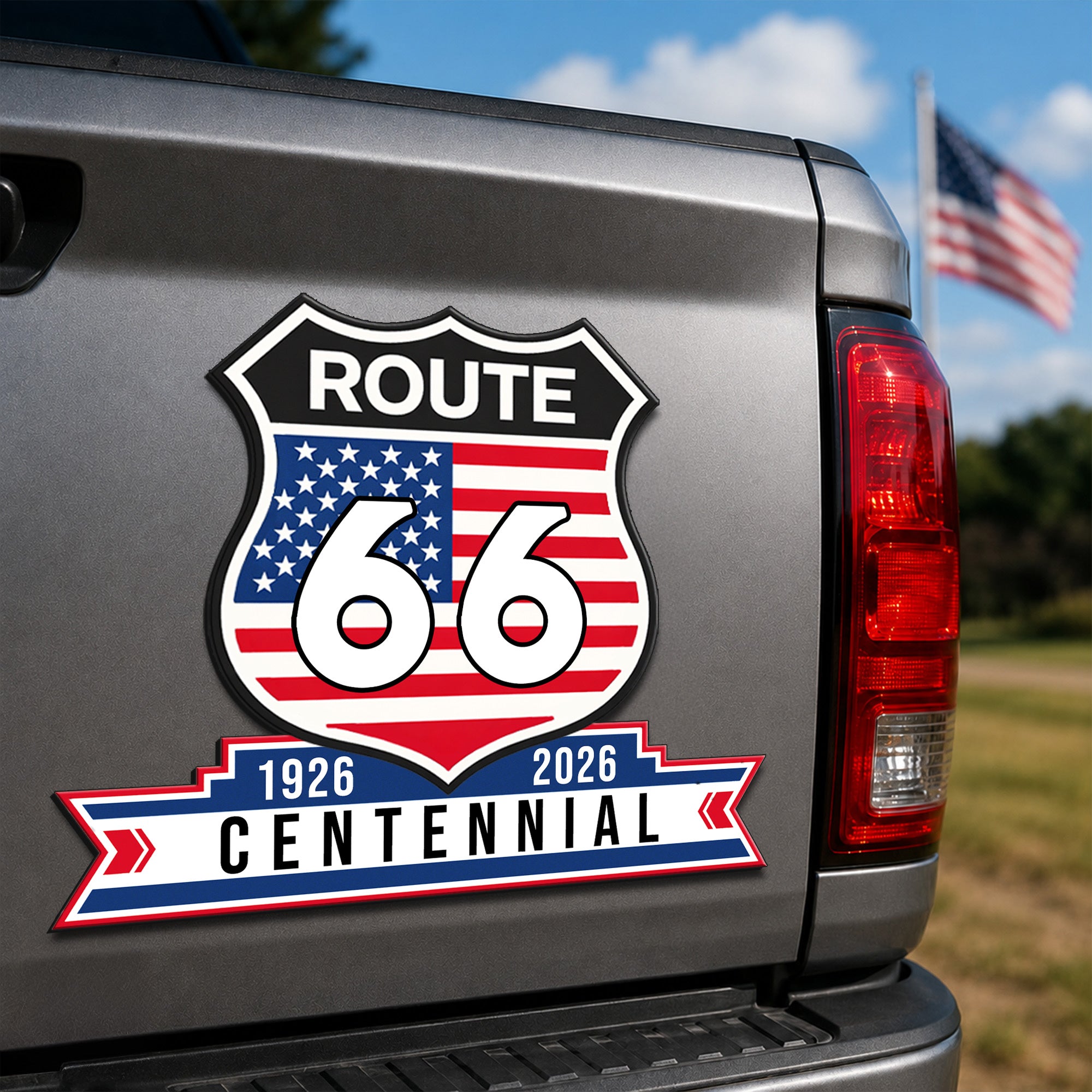100 Years Route 66 Car Magnet, The Mother Road 1926 2026 Vehicle