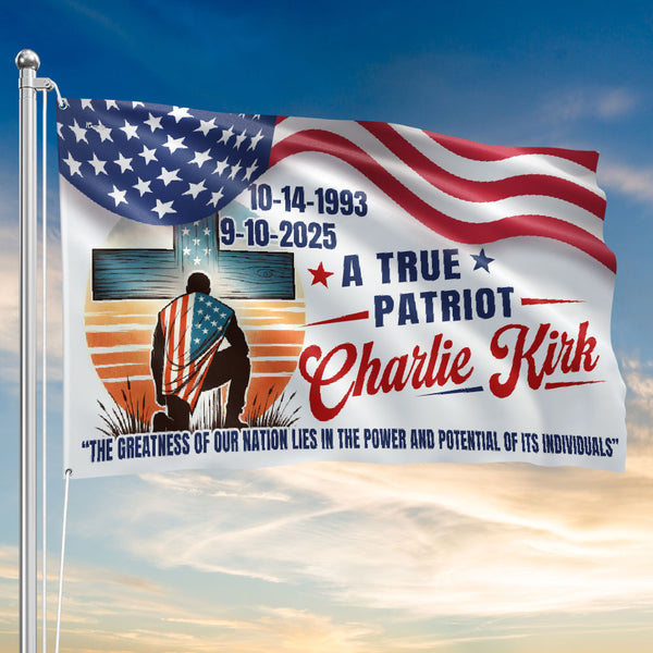 Charlie Kirk American Flag - A True Patriot Memorial Grommet Flag