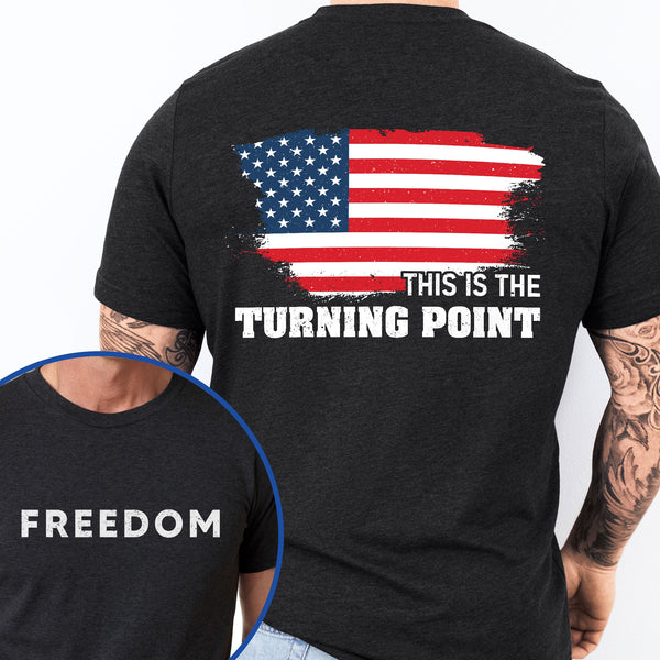 Charlie Kirk Freedom T-shirt - This Is The Turning Point American Flag Shirt