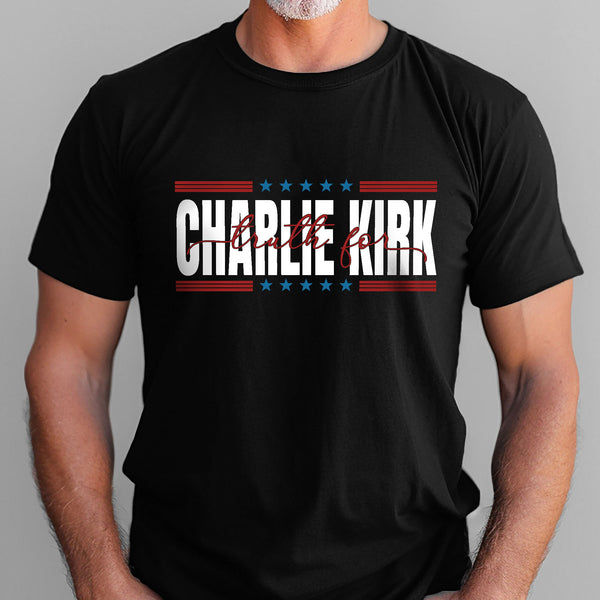Charlie Kirk Shirt Patriotic Graphic Tee T-Shirt for Men
