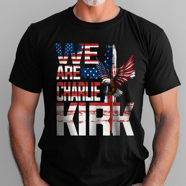 Freedom Charlie Kirk Tribute T-shirt - Patriotic Cross Eagle Shirt