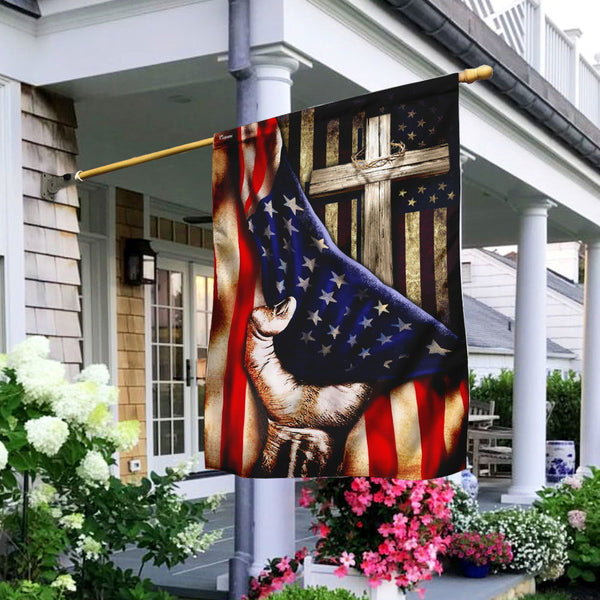 Christian Cross Flag - Faith-Inspired Gift for Spiritual Decor & Patriotic Pride