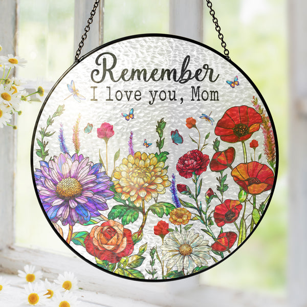 Colorful Mom & Grandma Garden Window Art, Unique Evergreen Gift for Home Décor and Patio