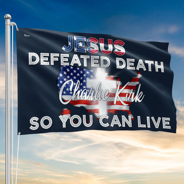 American Flag Grommet Flag Freedom Charlie Kirk Jesus Cross Patriotic Flag