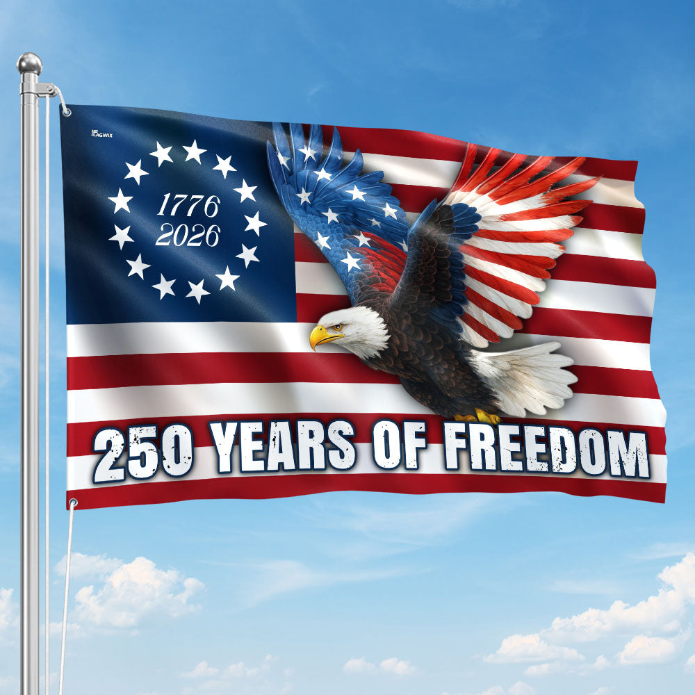 お*く様 if six was nine FLAG ロングタンク　size 0 250 Years of Freedom Betsy Ross 1776–2026 Eagle Grommet Flag – Flagwix