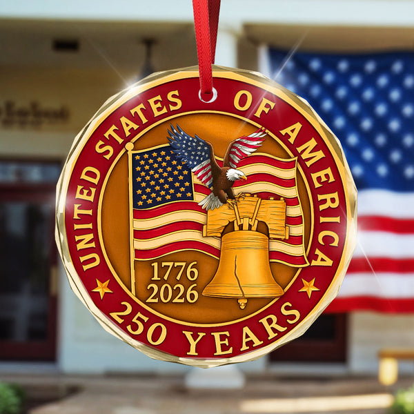 250 years of America Ornament, Patriotic 1776-2026 Liberty Bell Decoration, USA 250 Ornament, American Independence Day Gift, July 4 Decor