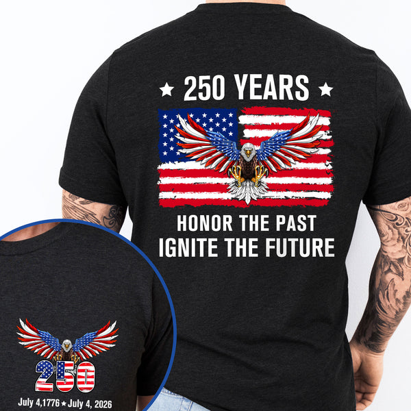 America 250th Anniversary T-Shirt | Bald Eagle Flag Tee for July 4th