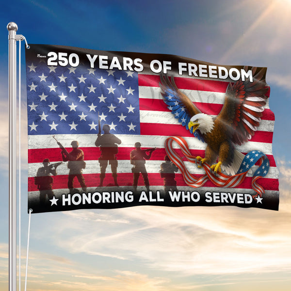 250 Years of Freedom Flag | American Eagle Veterans Day Grommet Flag