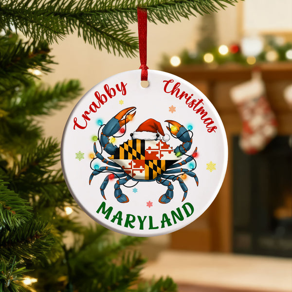 Maryland Crab Christmas Ornament | Merry Christmas Maryland for Decor