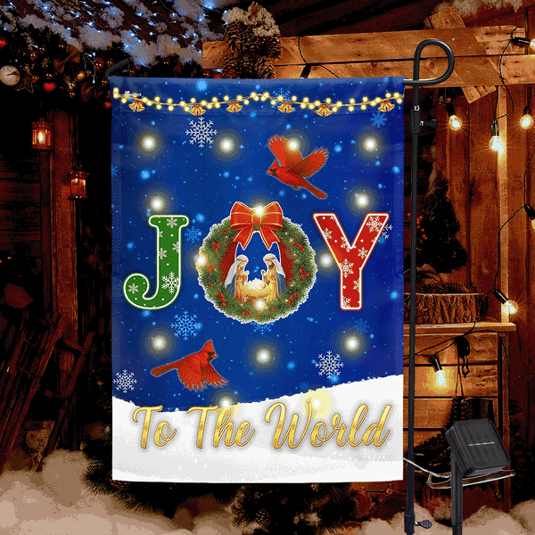 Joy To The World Flag | Navity of Jesus with Cardinal Solar LED Flag