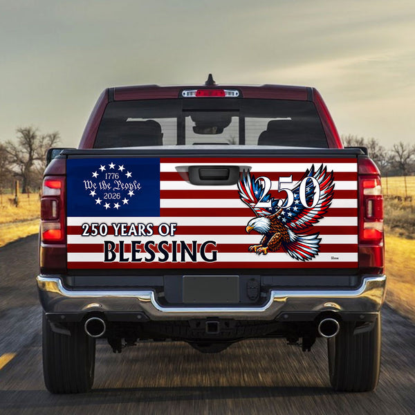 250 Years of Blessing Car Decal, Patriotic Eagle Truck Tailgate Wrap